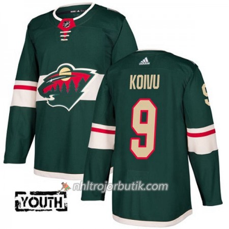 Barn Ishockey Minnesota Wild Tröja Mikko Koivu 9 Adidas 2017-2018 Grön Authentic